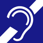 The international symbol of deafness or hard of hearing